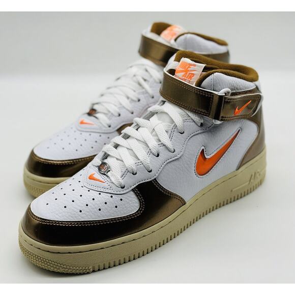 NEW Nike Air Force 1 Mid QS White Orange Ale Brown DH5623-100 Men\'s Size Multi main image 4